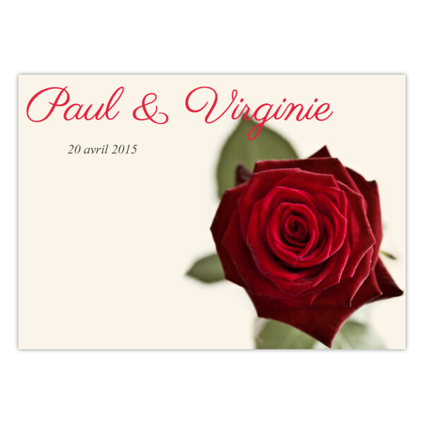 Invitations Rose rouge A6