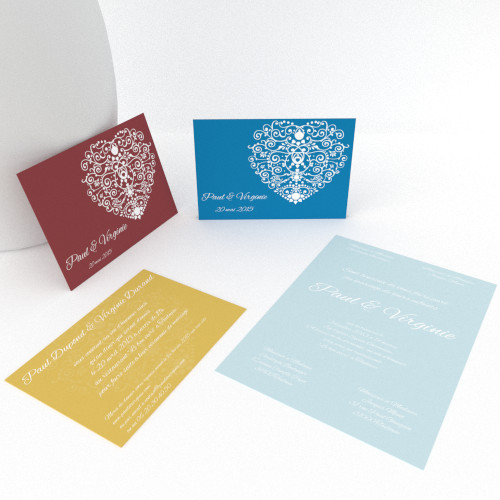 Papeterie de Mariage Coeur - Gamme